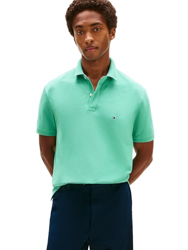 Image of Tommy Hilfiger Mens Short Sleeve Cotton Pique Polo Shirt in Regular Fit