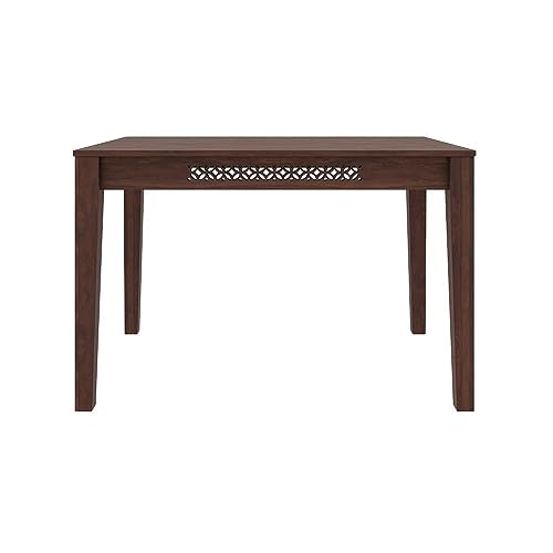 Image of Wakefit Dining Table 4 Seater | 3 Years Warranty | Dining Table, Dining Table 4 Seater with Chairs, Dinner Table, Fanila (Sheesham Wood, Classic Brown)