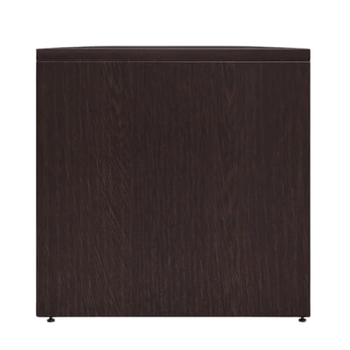 Image of Lakdi The Furniture Co-Director and Executive L Shape Table Made in Pre-Laminated Particle Board with Side Unit Drawers and Openable Shutter Wooden Office Table Finish-Brown Color- (LDL-561)
