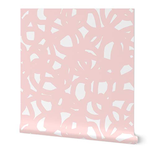 Spoonflower Glam Pink Graphic Peel and Stick Removable Wallpaper