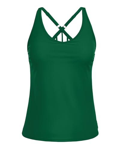 Image of Yonique Womens Tankini Top Only Athletic Swim Top Modest Tankini Swimsuit No Bottom