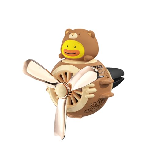 Chereda Duck Pilot Deodorante per auto a forma di aeroplano, con clip e 2 pastiglie profumate, elica girevole, giallo