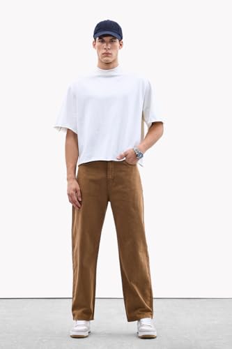 Image of SNITCH Men Jeans | Relaxed Baggy Fit Wide-Leg Design | Durable 100% Cotton Woven Fabric with Light Fading | Perfect for Casual & Street Wear