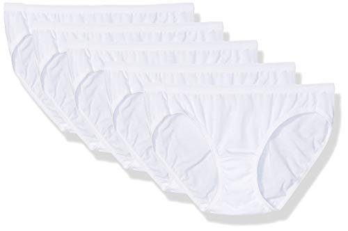 Hanes Women's Comfort Cotton Bikini Panties 5-Pack, White, 9