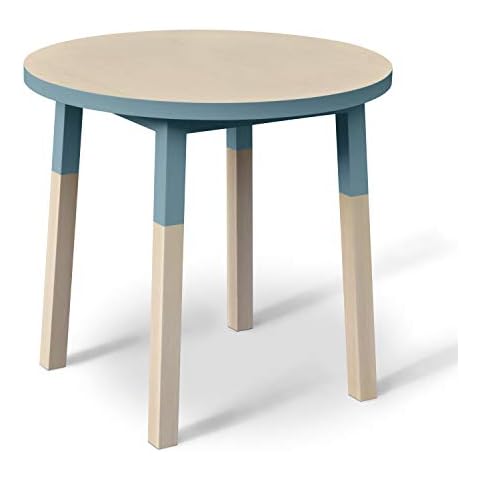 MON PETIT MEUBLE FRANCAIS Round Table 100% Solid Ash 80 x 80 cm Brick Blue Cover