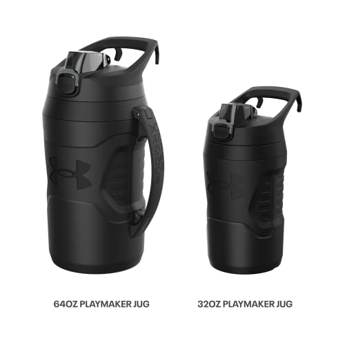 Image of Under Armour 32 oz Insulated Water Bottles - Sports Water Jug with Fence Hook, Leak Resistant for Baseball, Football & More, 32 oz Insulated, Blaze Orange /Black