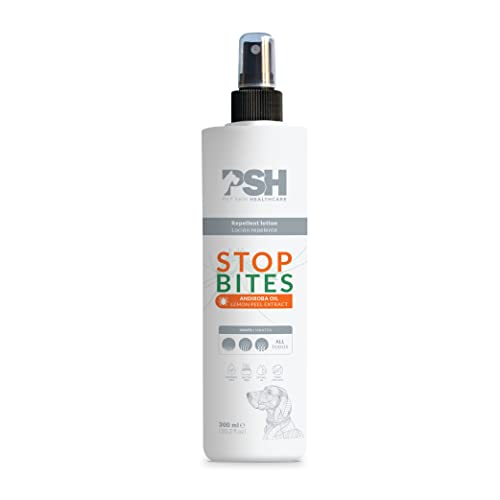 PSH PET SKIN HEALTHCARE Stop Bites Lotion - Loción Stop Parasitos - 300 ml, Blanco