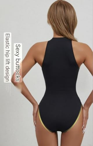 mistrend® Bodysuits Thongs Style Tummy Control Sleeveless Bodysuit Racerback Round Neck Body suits - Tank Top.