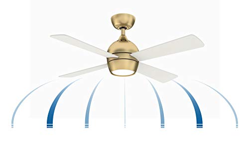 Fanimation Kwad 44 Inch Indoor Ceiling Fan With Led Light Kit, Brushed Satin Brass #TOP4