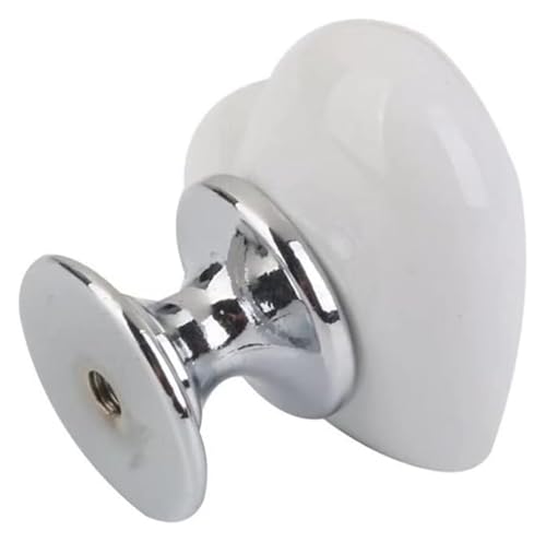 Bouton céramique cœur rouge pour meuble et commode romantique - 4