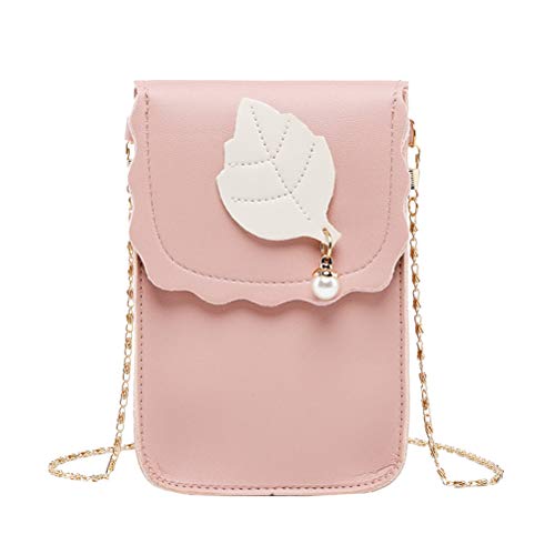 Preisvergleich Produktbild TENDYCOCO Mini-Handytasche Kette einzelne Schulter Aufbewahrungstasche für Telefon Kopfhörer ändern (Pink)