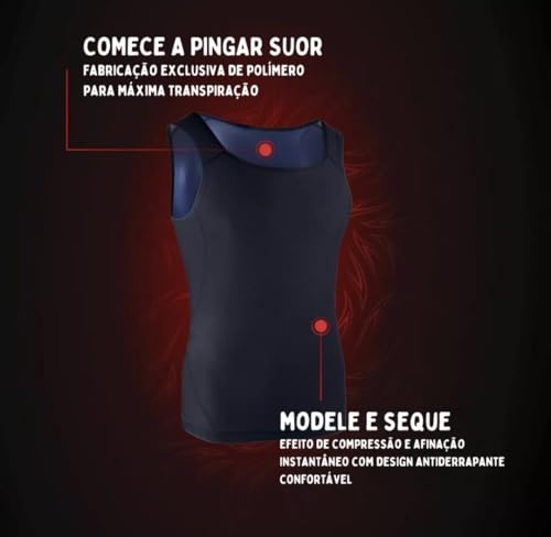 Camiseta Masculino Efeito Sauna Térmica Regata Perder Peso Calorias Emagrecer Compressão Exercício M