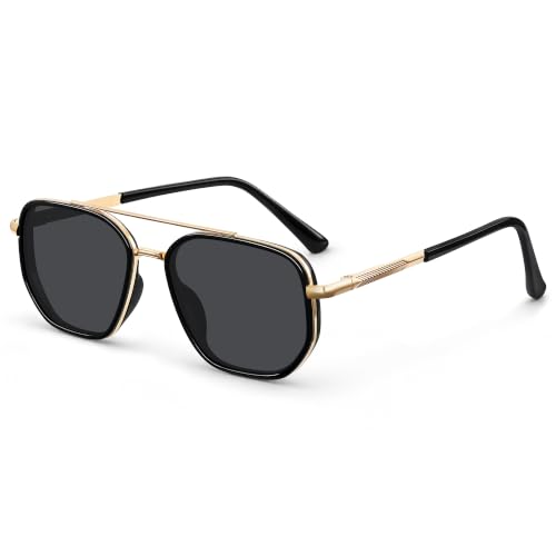 Image of Eiuizah Tangle Free Polarized Square Aviator Sunglasses for Women UV400 | Polarized Aviator Sunglasses Womens with UV Protection Lenses Lightweight Comfort Glare Reduction for Driving Beach Travel