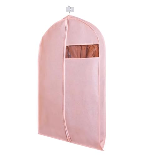 Hanging Garment Bags with Clear Window for Down Jackets & Fur Coats - Thick Clothing Covers, 60x10x120cm (Pink) - Durable & Stylish Storage Solutions