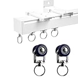 【Due installazioni】: binario per tenda da soffitto in alluminio, tre colori disponibili, montaggio superiore e montaggio laterale con lo stesso codice colore, facile da installare, può essere utilizzato per il montaggio a soffitto e a parete in base alla situazione reale.