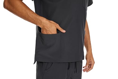 image for COZYFIT Men Scrubs Set — Stretch V-Neck Scrub Top & Jogger Pant with
