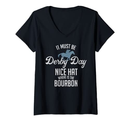 Mujer Funny Derby Day and mint juleps, Kentucky horse racing Camiseta Cuello V