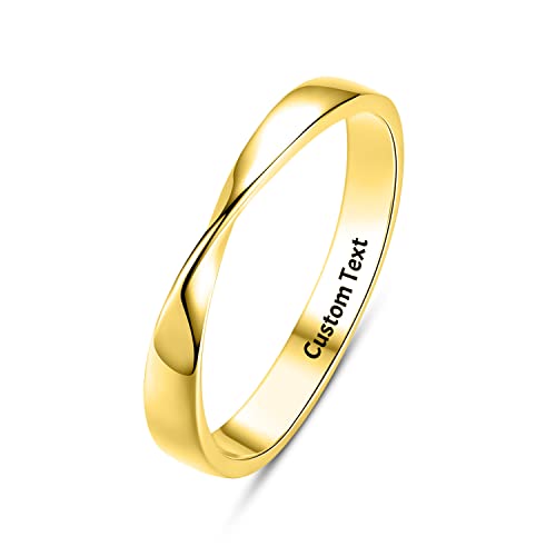 Friendship Rings Mobius Twist Best Friend Ring for 2 Matching Friends Bff Soul Sister Couples Twin His and Her Love Gifts Simple Promise Pinky Personalized Engraved Custom Name Sterling Silver2
