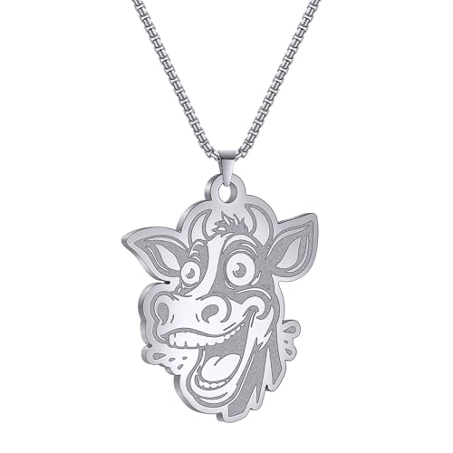 Bijoux de dessin animé avec collier pendentif âne et vache au design artistique et rigolo