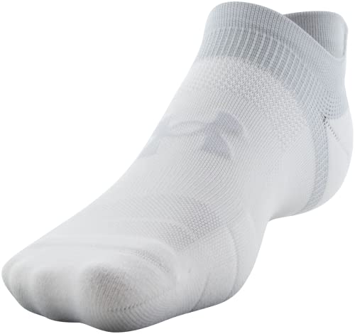 Under Armour Standard Armourdry Run Lite No Show Tab Socks, 3-Pairs, White/Halo Gray, Medium #TOP25