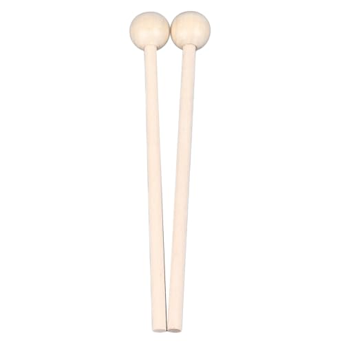 2 piezas de baquetas para tambor Ethereal de madera maciza, cabeza redonda, largas (62 x 2 cm) miniatura 5
