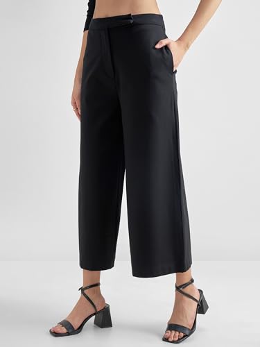 Image of Tokyo Talkies Wide Leg Relaxed fit Cullotes |Ultra Soft, Elasticated, High Waist, Wrinkle Free Trousers |All Day Wear