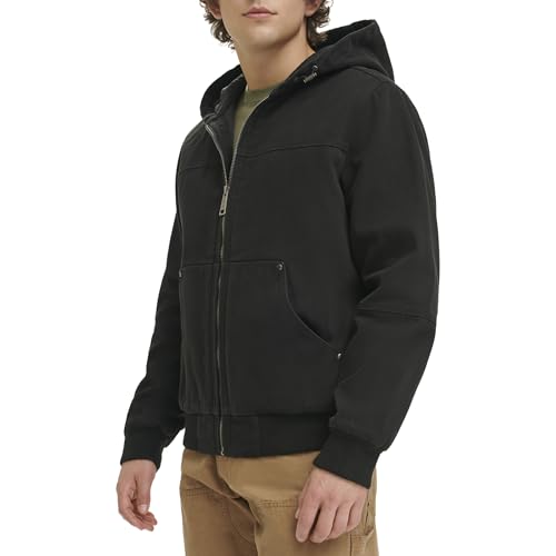 Image of Levi's Men's Workwear Cotton Canvas Hooded Bomber Jacket