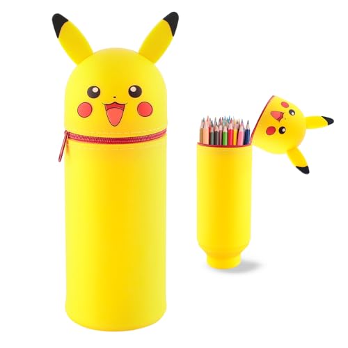 Dowdiles Federmäppchen aus Weichem Silikon Cartoon Stand Up Federmäppchen,Tier Stifthalter,Niedliche Schulbedarf,Stifte Mäppchen,Stifthalter Bleistifttasche