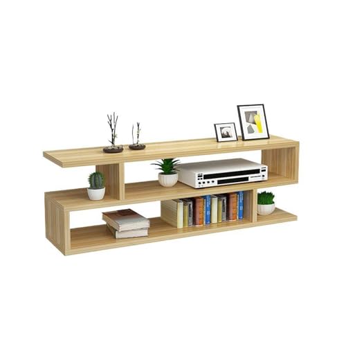 Mueble de TV Moderno, Mueble Television con Almacenamiento Abierto, Mueble para TV en Forma de Cubo para Sala de Estar, Pequeño Centro de Entretenimiento, para Sala de Estar(Beige,140x30x40cm/55x12x16