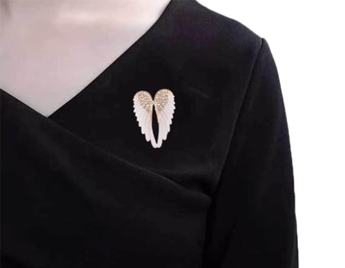 Image of vmcoatdu Women's Guardian Angel Wings Brooch Pin Crystal Angel Wings Brooch Multicolor Lapel Pin Badge