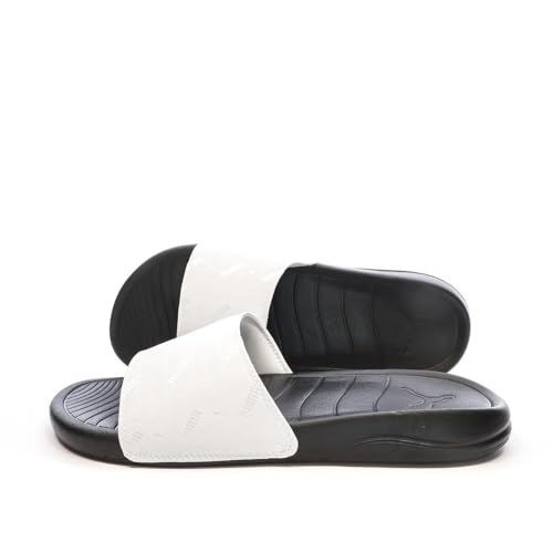 Image of Puma Popcat 20 Men's White/Black Slides, Black, 7 UK