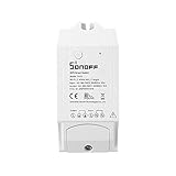 Sonoff TH10 Remote Home Temperature and Humidity Monitoring WiFi Smart Switch for Home Automation System,Works with Alexa&Google Assistant(Without Sensor)