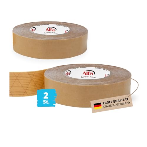 226 ALFA - Ruban adhésif spécial double-face StrongTac, 30 mm x 50 m, 2 pièces, pour montage de plinthes en tissu ou moquette, extrêmement fixant