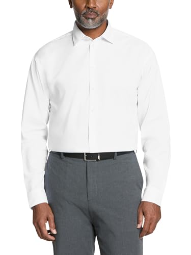 Unlisted by Kenneth Cole mens Regular Fit Solid Dress Shirt, White, 16 -16.5 Neck 34 -35 Sleeve Large US