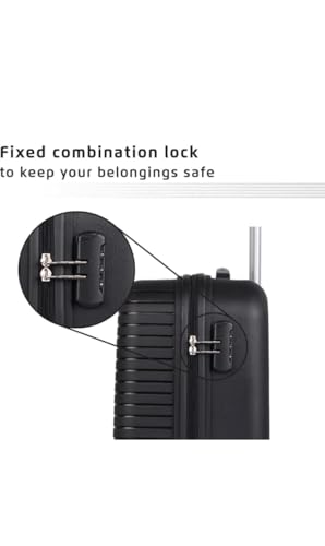 Image of PP Hard Shell 4 Wheels 360 Degree Safari Trolley Bag for Travel Black, Set of 2, Free Size, 70 cm