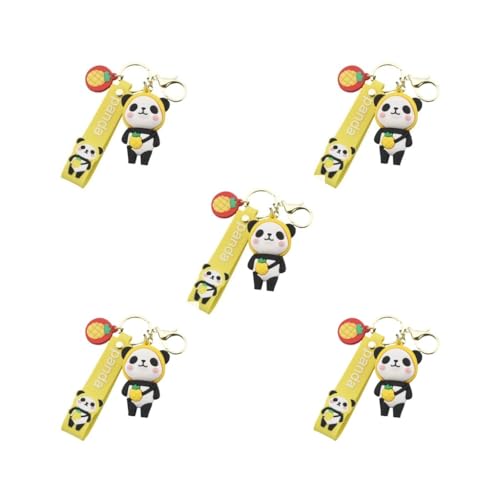 Porte-clés figurines dessin animé en métal jaune étanches pour sac à dos x5