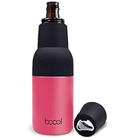 Bcool Doppelwandiger Edelstahl-Flaschenkühler mit Bieröffner (Koralle)