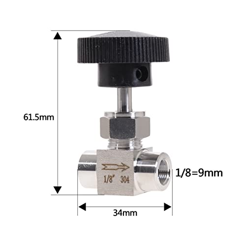 Válvula de aguja S304 de 3/8 pulgada con acabado inoxidable de alta durabilidad 3