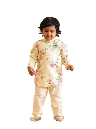 Image of Vastramay Infant Boys Multicolor Muslin Cotton Kurta Pyjama Set