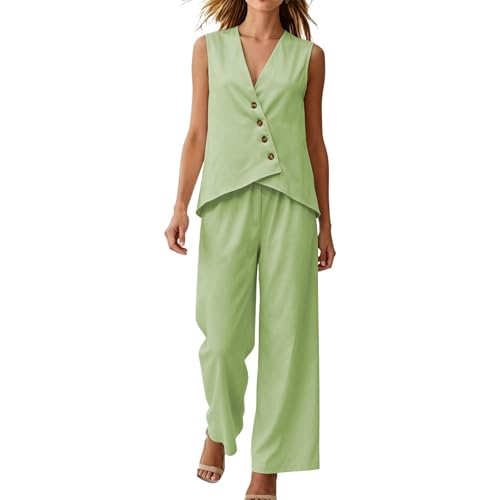 Conjunto de lino para mujer ideal para tus vacaciones de verano y días de playa casual chic
