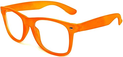 Classic Vintage Sunglasses with Clear Lens Orange Frame UV Protection OWL ®