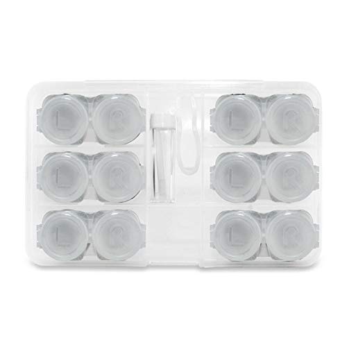 Visions India Travel Contact Lens Case Kit With 6 Lens Case, Solution Bottle, Lens Plucker And Lens Holder Stick (White Colours)