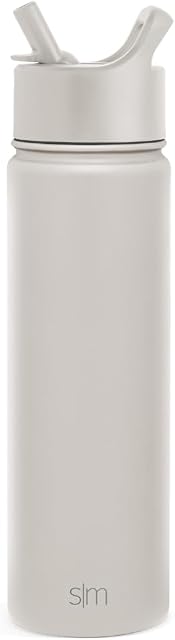 Simple Modern Bouteille d'eau avec Paille de l'acier inoxydable isolé pour la collection du Sommet Sport Gym 22oz | Bouleau d'amande