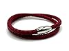 KAROO EARTH JEWELLERY Mens Leather Wrap Bracelet With Strong Stainless Steel Magnetic Clasp - Genuine Leather | 5mm Braided Leather Double Wrap Men's Premium Bracelet (Red, 21cm (Average Wrist)) #2