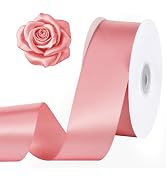 120 Yards Pink Ribbon 1-1/2 inch Pink Satin Ribbon for Flower Bouquet Bow Making Gift Wrapping We...