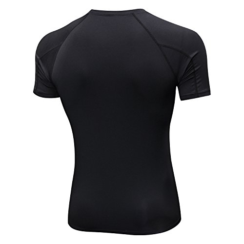 Audoc Compression Shirt Men 3 Pack Quick-Dry Athletic Baselayer 4-Way Stretch Moisture-Wicking Short Sleeve Workout Shirts3