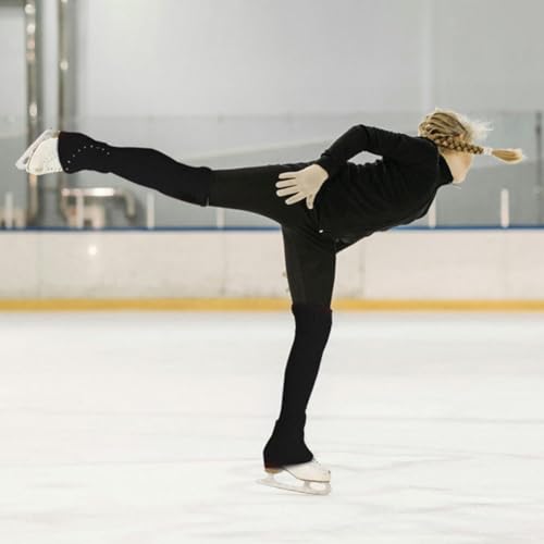 Calentadores de piernas para patinaje artístico largos para danza de mujer 8