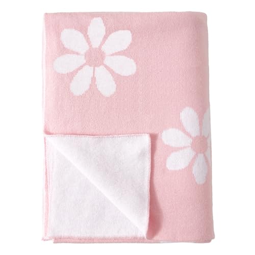 Image of david's kids Cotton Knitted Baby Blanket, Cozy Lightweight Swaddle Blankets for Boys Girls Neutral, Luxurious Receiving Blanket for Shower Gift Registry for Newborns, 30x40 Inches, Floral