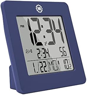 Marathon Desk Clock with Alarm | Digital Clock with Date, Temperature & Calendar | Dual Alarm with Repeating Snooze & 7 Language Choices | Backlit