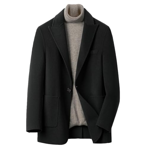 Veste de costume courte en laine double face fait main pour homme élégant